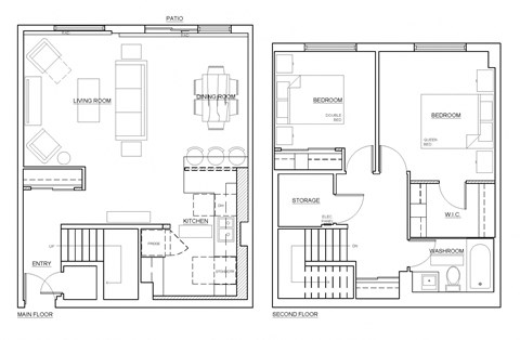 Concorde Apartments 2 bedroom 1 bathroom large open-concept floor plan in Ottawa, ON